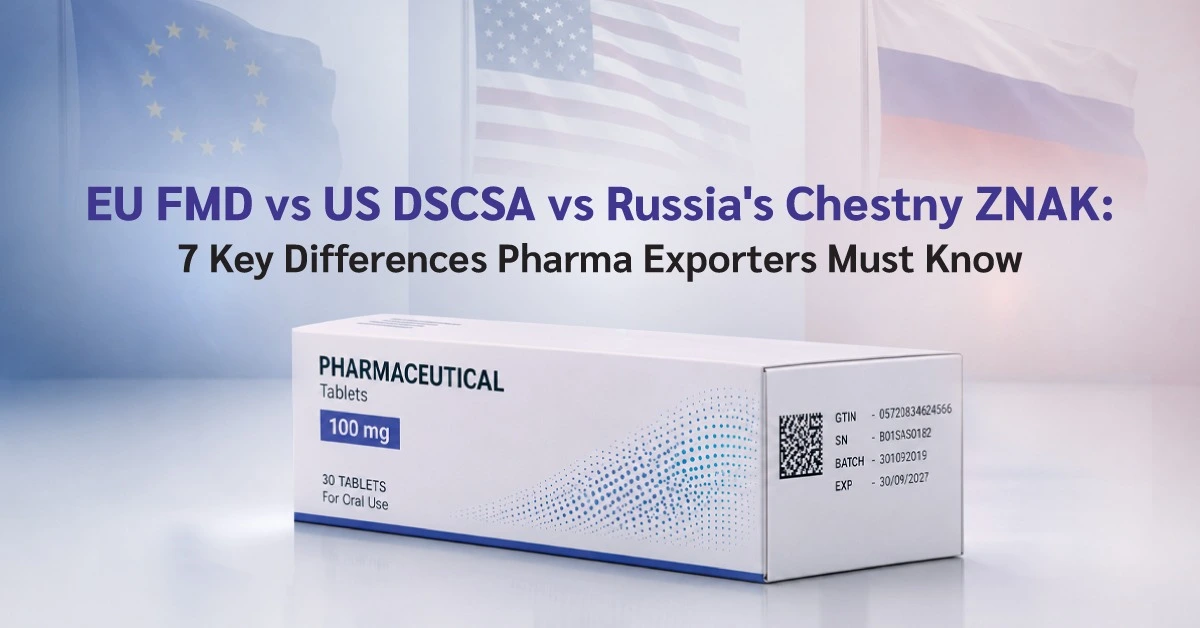 EU FMD vs US DSCSA vs Russia's Chestny ZNAK 7 Key Differences Pharma Exporters Must Know